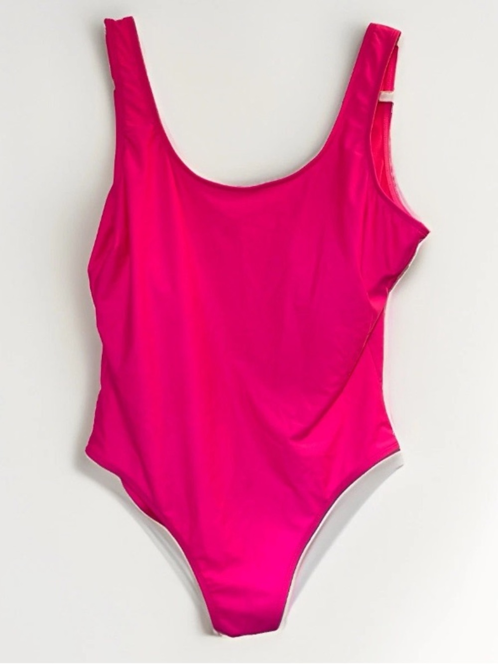 Women's Size XL Hot Pink Neon Bathing Suit One Piece Swimsuit Padded Cheeky